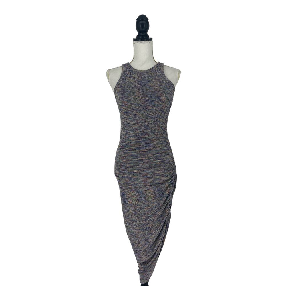 Veronica Beard Haylee Rib-Knit Ruched Midi-Dress Multicolored - Picture 2 of 10